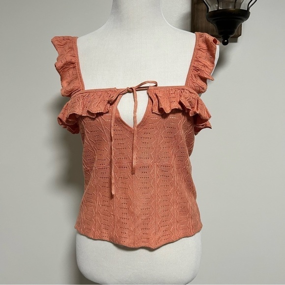 Guess Elia Pointelle Ruffle Sweater - Picture 2 of 6